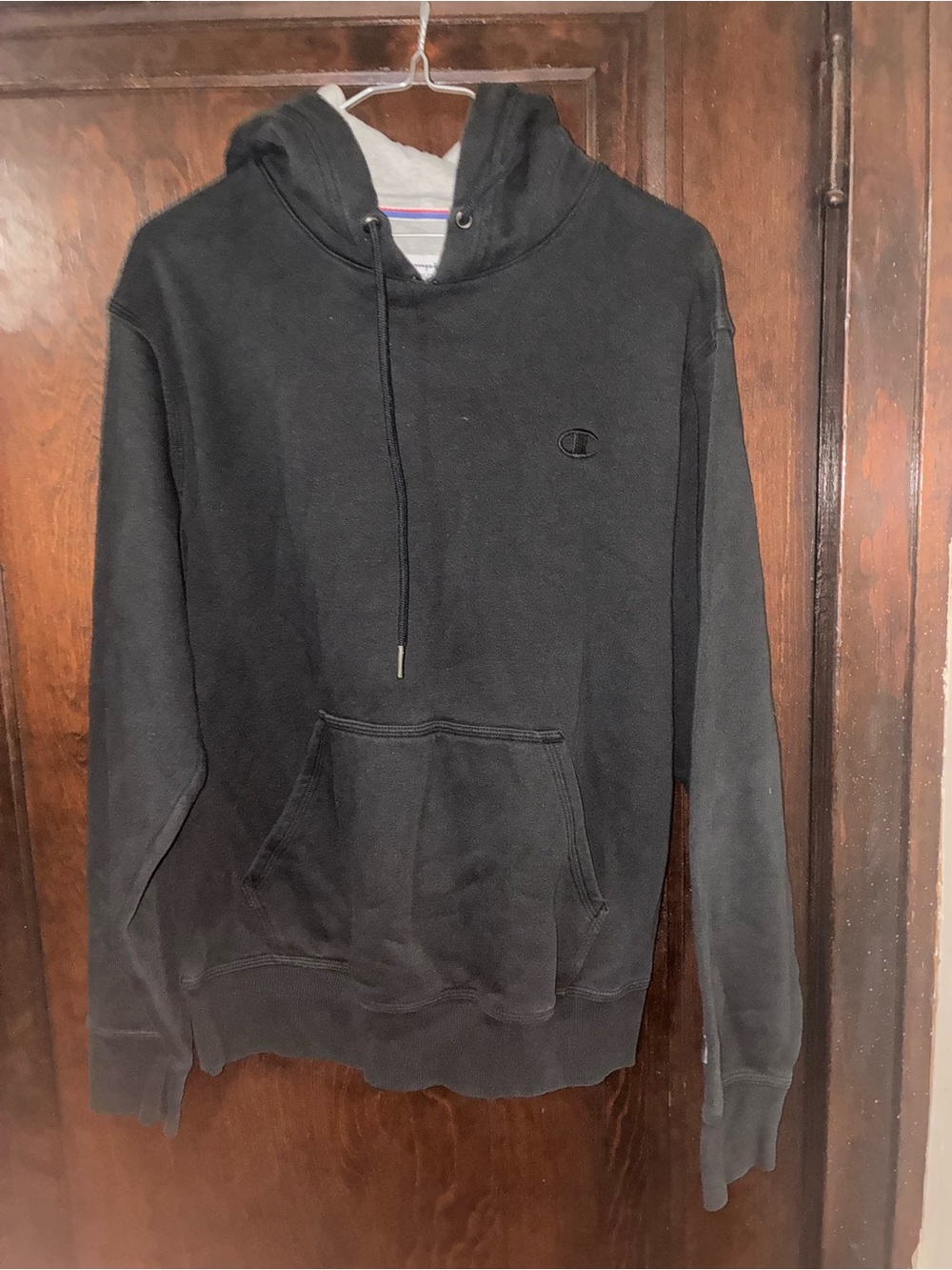 Champion Black Pullover Hoodie with Subtle Logo
